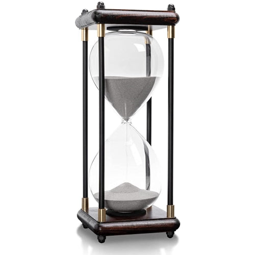 2 Minute game sand timer wooden frame w/ glass - hourglass kitchen pack 2