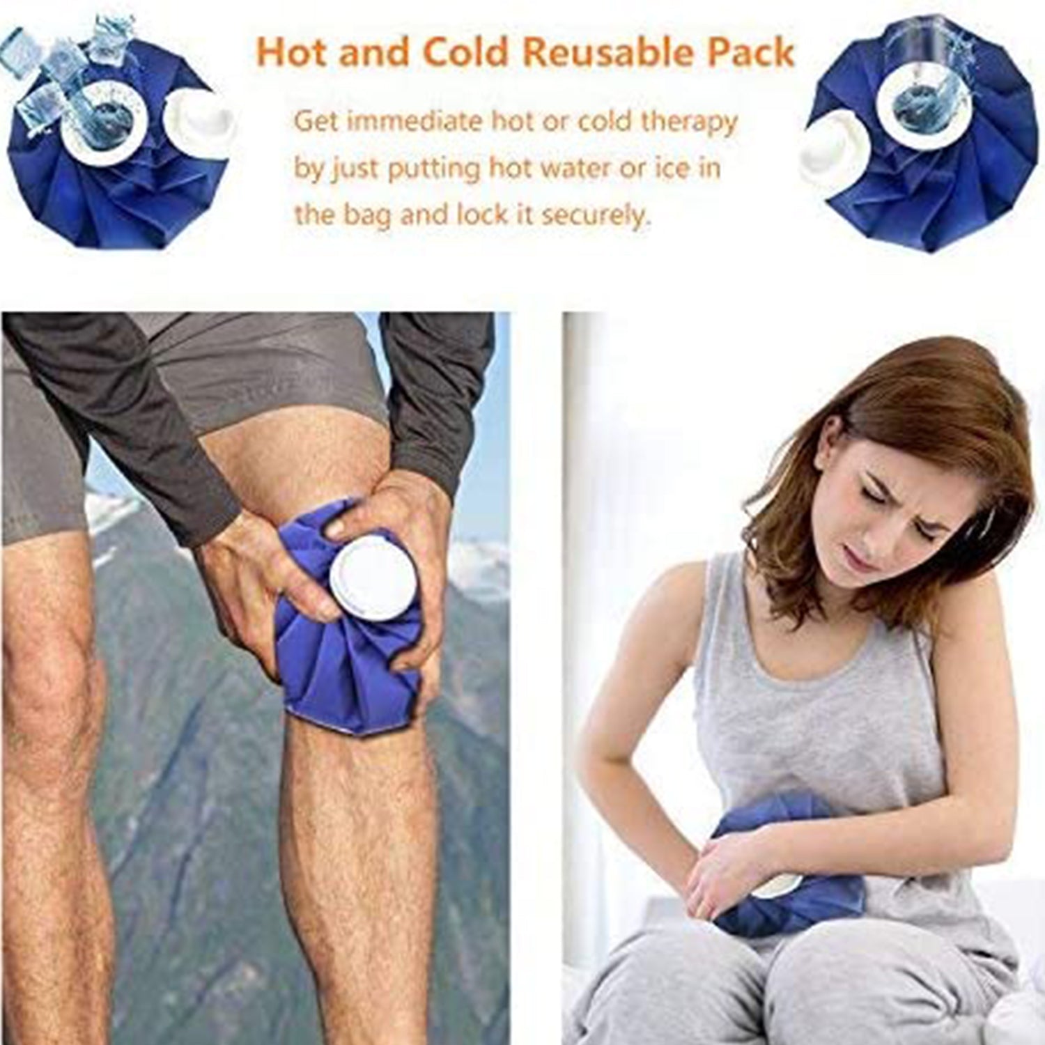Elitehood Ice Cold Pack Reusable Ice Bags Hot Water Bag for